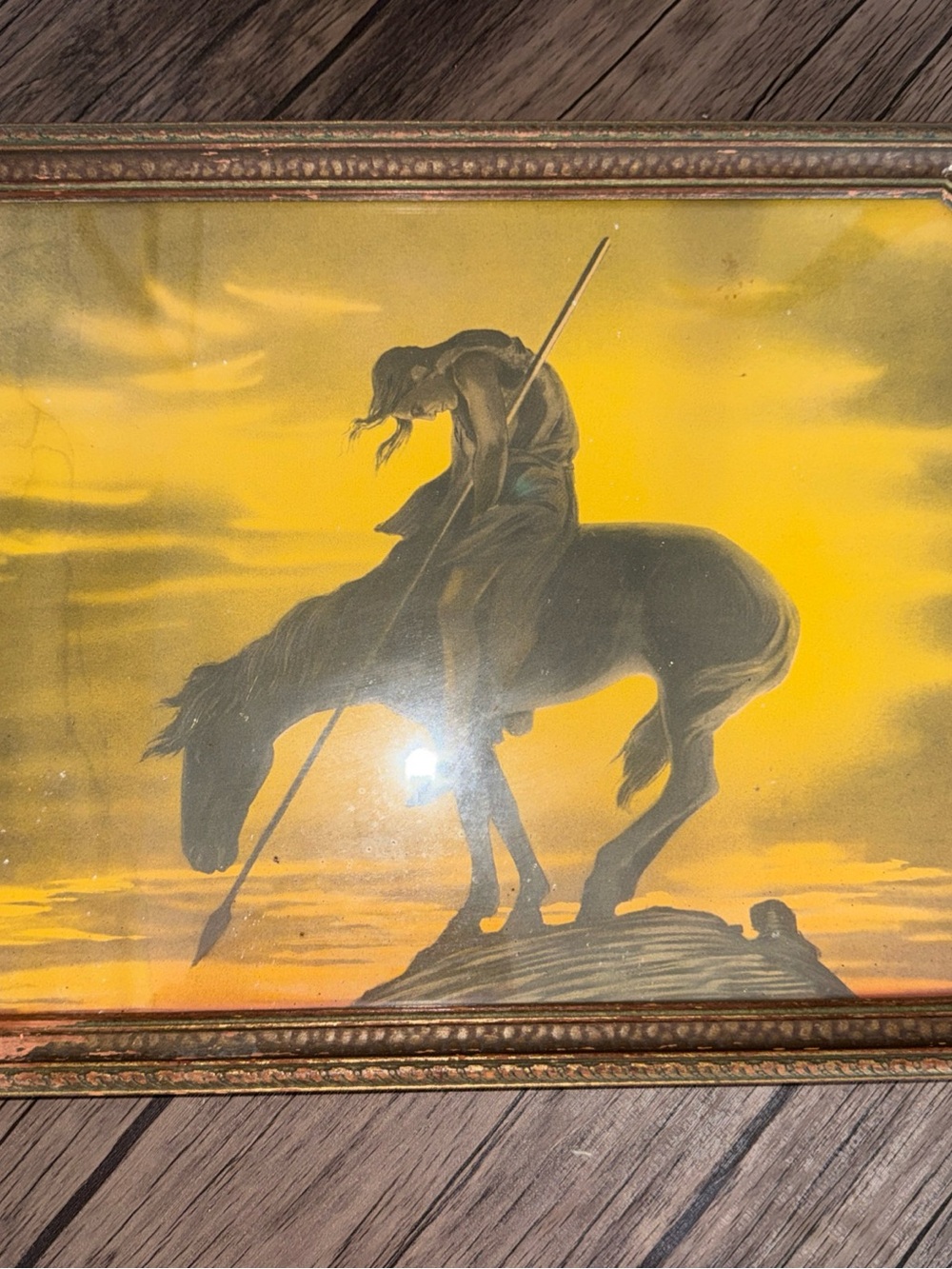 Native American end of trail horse Wall Art Print Vintage